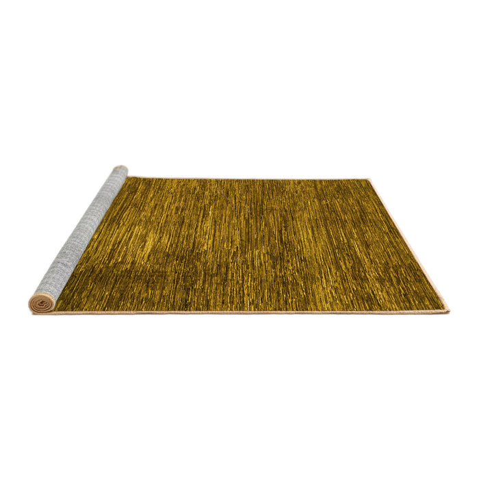 Sideview of Machine Washable Abstract Yellow Modern Rug, wshabs3369yw
