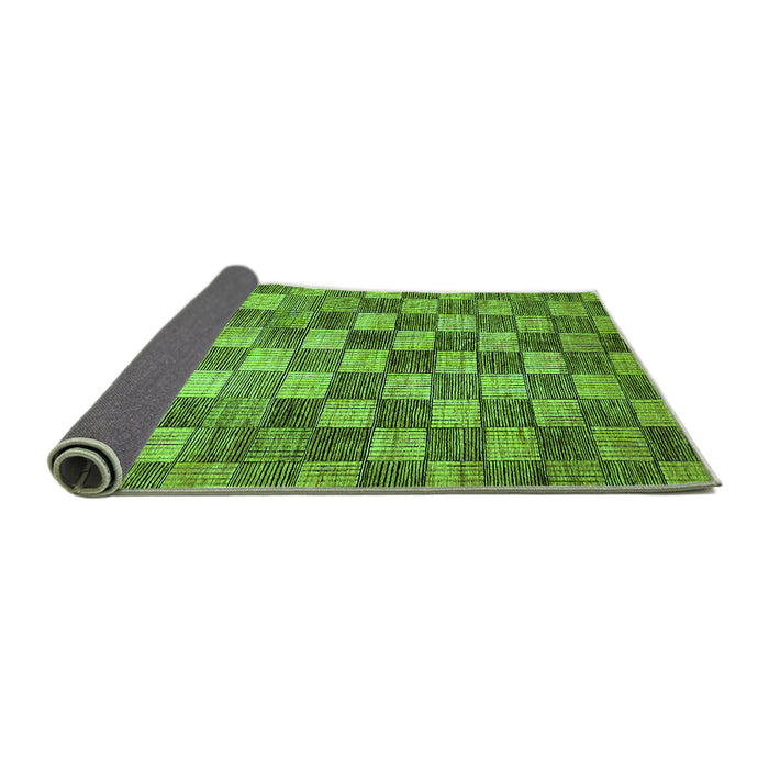 Sideview of Checkered Green Modern Rug, abs336grn