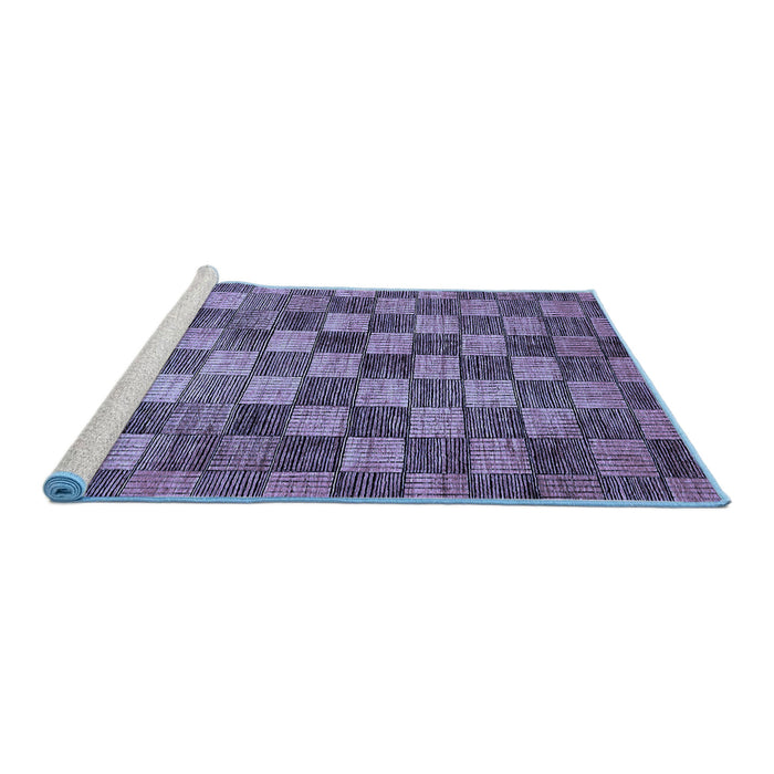 Sideview of Machine Washable Checkered Blue Modern Rug, wshabs336blu