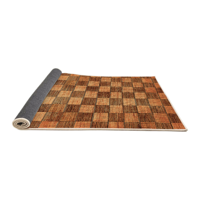 Sideview of Checkered Orange Modern Rug, abs336org