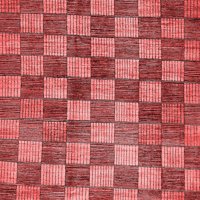 Machine Washable Checkered Red Modern Rug, wshabs336red