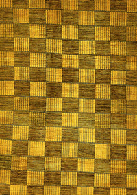 Checkered Yellow Modern Rug, abs336yw