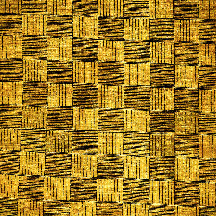 Checkered Yellow Modern Rug, abs336yw