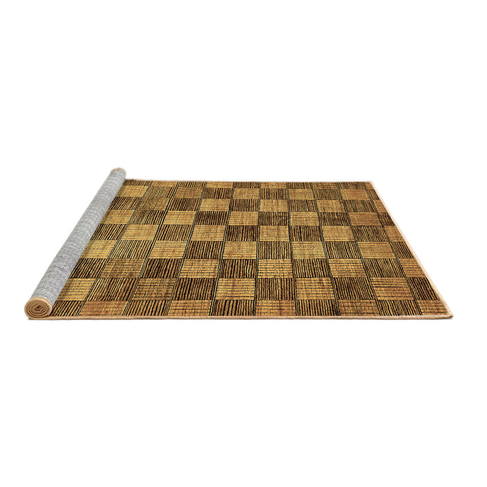 Sideview of Machine Washable Checkered Brown Modern Rug, wshabs336brn