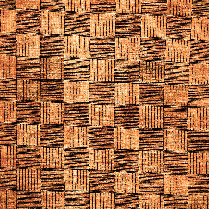 Checkered Orange Modern Rug, abs336org