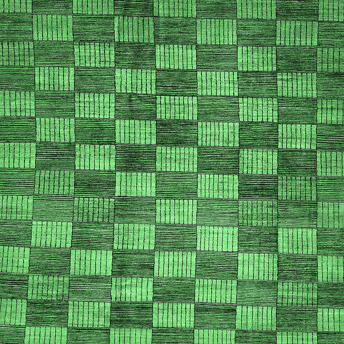 Square Checkered Emerald Green Modern Rug, abs336emgrn