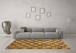 Machine Washable Checkered Brown Modern Rug in a Living Room,, wshabs336brn