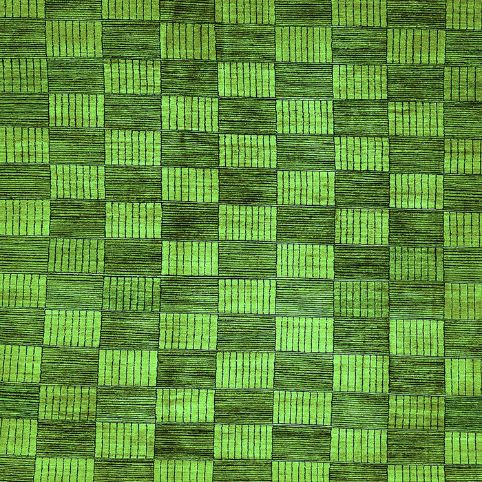Square Checkered Green Modern Rug, abs336grn
