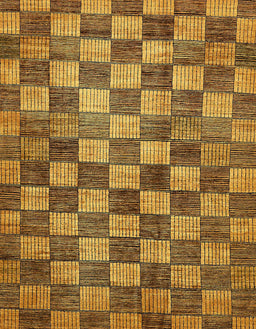 Abstract Red Brown Checkered Rug, abs336