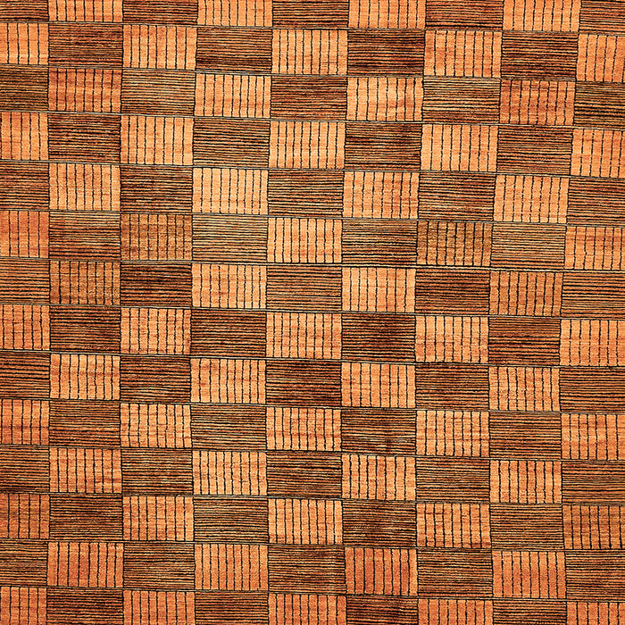 Square Checkered Orange Modern Rug, abs336org