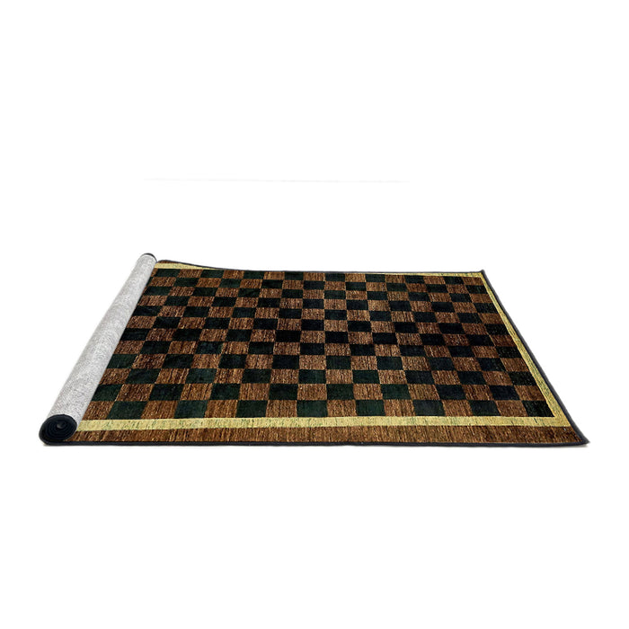 Sideview of Machine Washable Abstract Hazel Green Rug, wshabs337