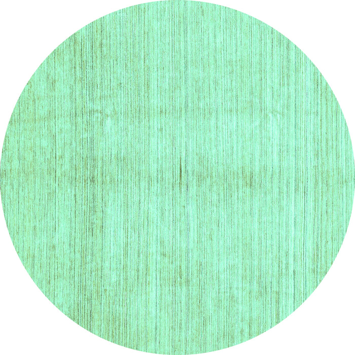 Round Solid Turquoise Modern Rug, abs3370turq
