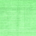 Square Machine Washable Solid Emerald Green Modern Area Rugs, wshabs3370emgrn