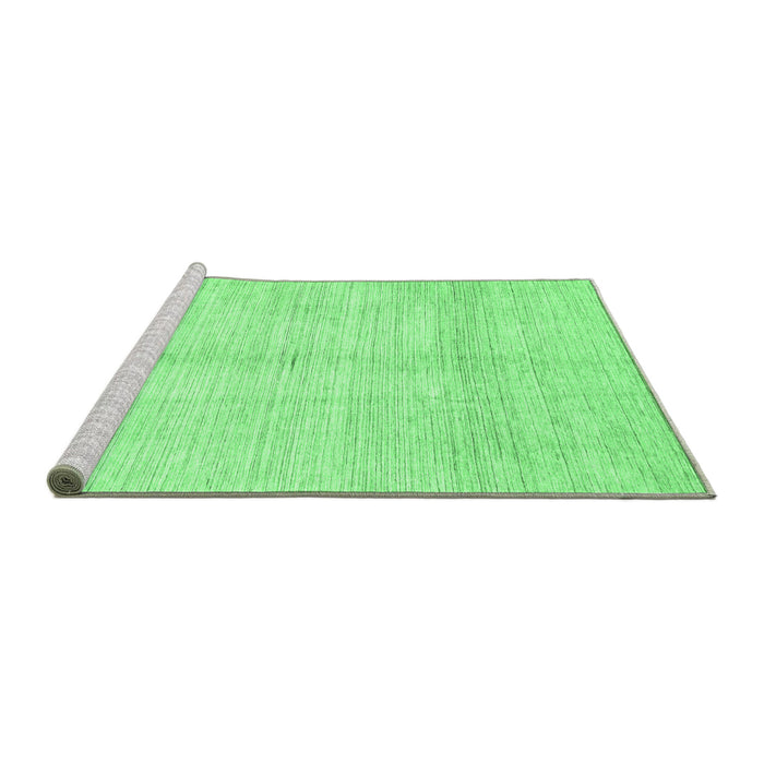 Sideview of Machine Washable Solid Emerald Green Modern Area Rugs, wshabs3370emgrn
