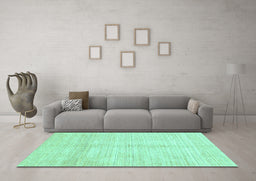 Machine Washable Solid Turquoise Modern Area Rugs in a Living Room,, wshabs3370turq