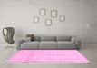 Machine Washable Solid Pink Modern Rug in a Living Room, wshabs3370pnk