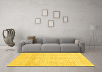 Machine Washable Solid Yellow Modern Rug, wshabs3370yw