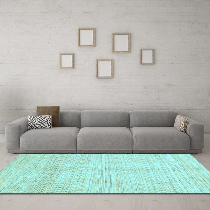 Machine Washable Solid Light Blue Modern Rug in a Living Room, wshabs3370lblu