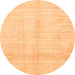 Round Solid Orange Modern Rug, abs3370org