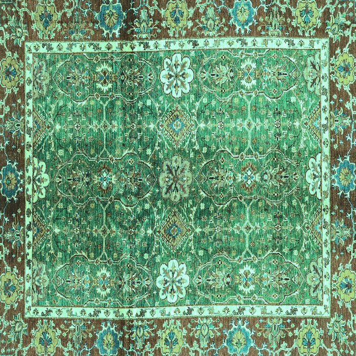 Square Oriental Turquoise Traditional Rug, abs3371turq