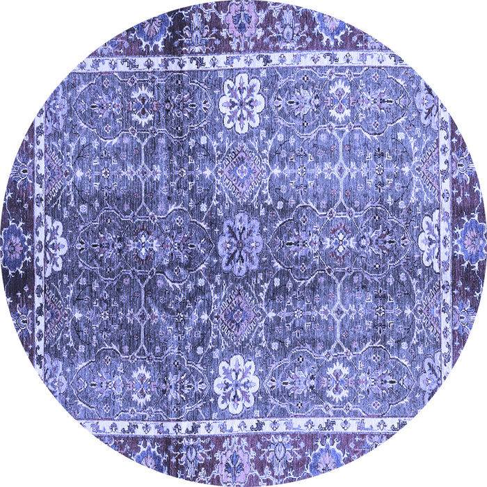 Round Oriental Blue Traditional Rug, abs3371blu