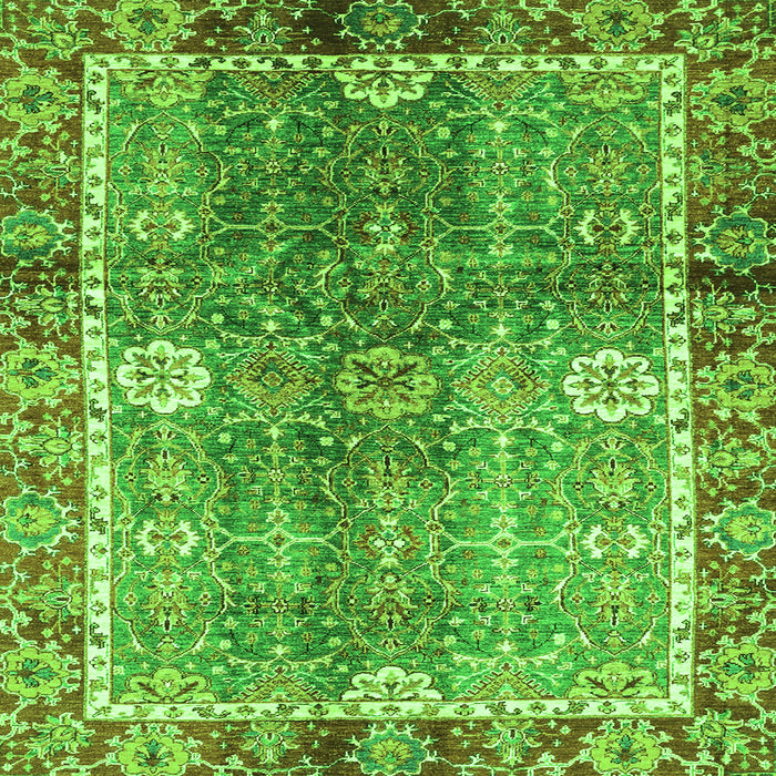 Square Oriental Green Traditional Rug, abs3371grn