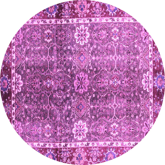 Round Oriental Purple Traditional Rug, abs3371pur