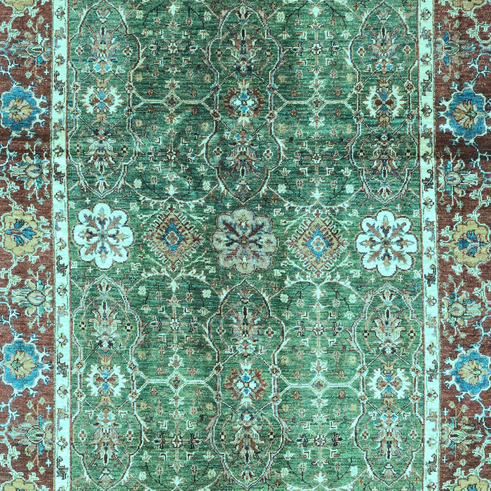 Machine Washable Oriental Light Blue Traditional Rug, wshabs3371lblu