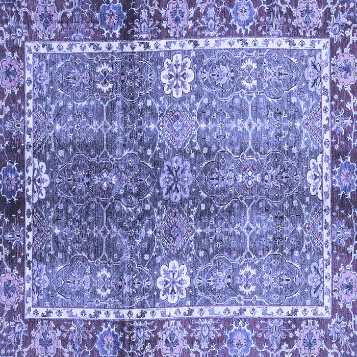 Square Machine Washable Oriental Blue Traditional Rug, wshabs3371blu