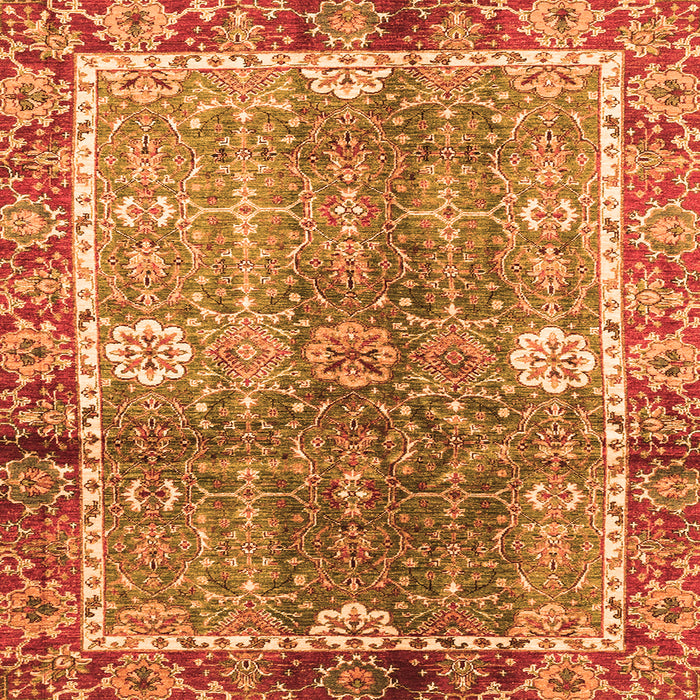 Square Oriental Orange Traditional Rug, abs3371org