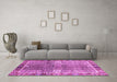 Machine Washable Oriental Purple Traditional Area Rugs in a Living Room, wshabs3371pur