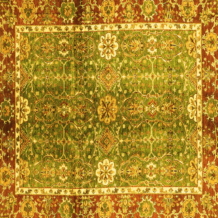 Square Oriental Yellow Traditional Rug, abs3371yw