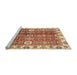 Sideview of Machine Washable Abstract Yellow Rug, wshabs3372