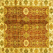 Square Machine Washable Abstract Yellow Modern Rug, wshabs3372yw