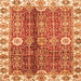 Square Machine Washable Abstract Orange Modern Area Rugs, wshabs3372org