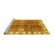 Sideview of Machine Washable Abstract Yellow Modern Rug, wshabs3372yw