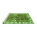 Sideview of Machine Washable Abstract Green Modern Area Rugs, wshabs3372grn