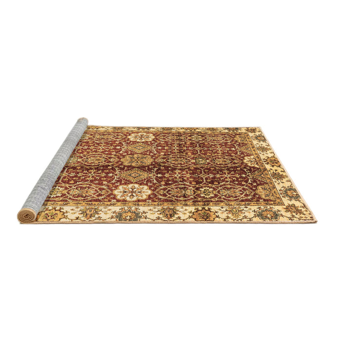 Sideview of Machine Washable Abstract Brown Modern Rug, wshabs3372brn