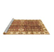 Sideview of Machine Washable Abstract Brown Modern Rug, wshabs3372brn