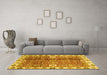 Machine Washable Abstract Yellow Modern Rug in a Living Room, wshabs3372yw