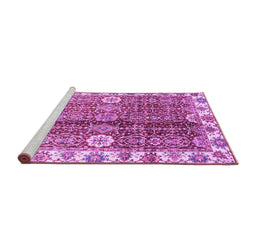 Sideview of Machine Washable Abstract Purple Modern Area Rugs, wshabs3372pur