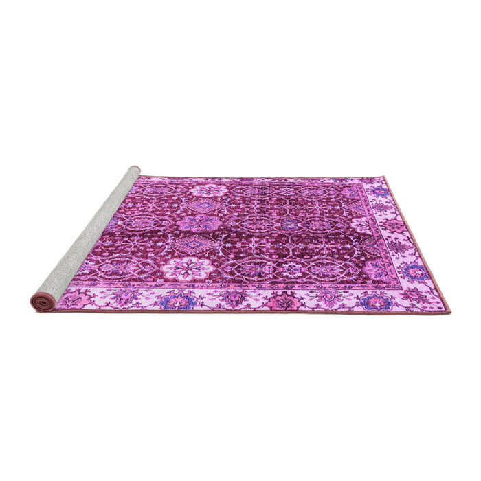 Sideview of Machine Washable Abstract Purple Modern Area Rugs, wshabs3372pur