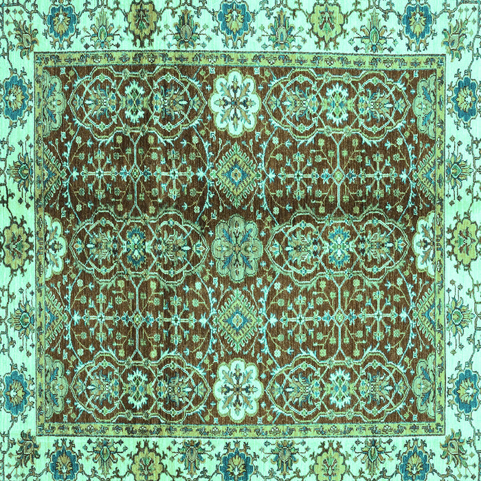 Square Abstract Turquoise Modern Rug, abs3372turq