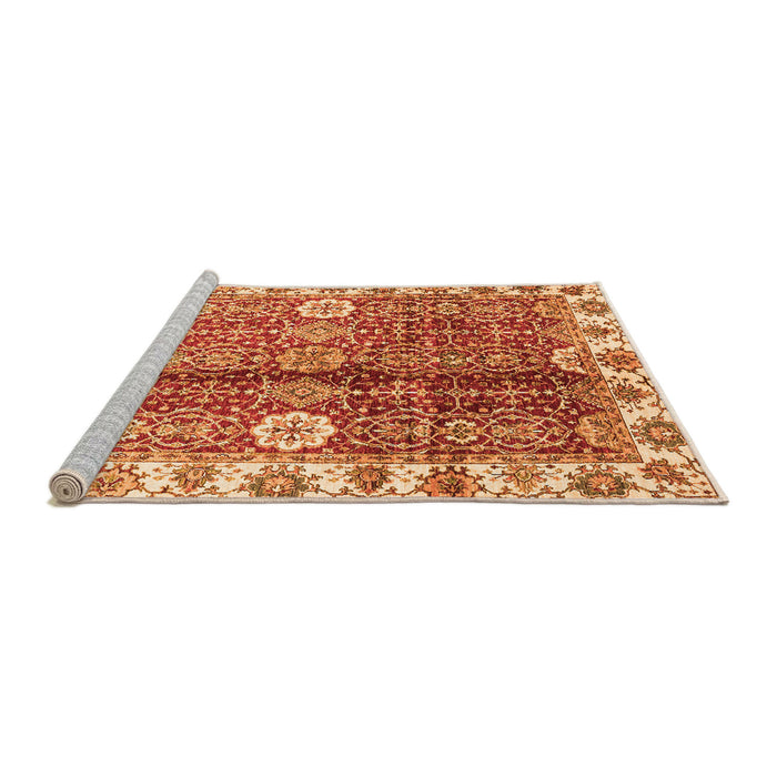 Sideview of Machine Washable Abstract Orange Modern Area Rugs, wshabs3372org