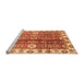 Sideview of Machine Washable Abstract Orange Modern Area Rugs, wshabs3372org