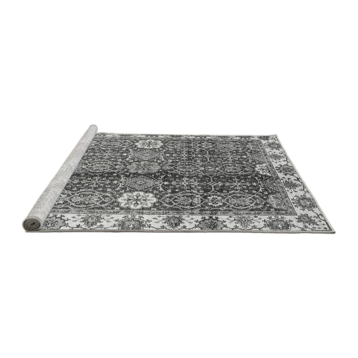 Sideview of Machine Washable Abstract Gray Modern Rug, wshabs3372gry