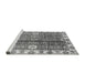 Sideview of Machine Washable Abstract Gray Modern Rug, wshabs3372gry