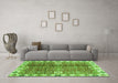 Machine Washable Abstract Green Modern Area Rugs in a Living Room,, wshabs3372grn