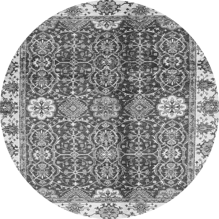 Round Abstract Gray Modern Rug, abs3372gry