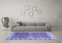 Machine Washable Abstract Blue Modern Rug, wshabs3372blu